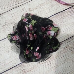 Vintage 80s Floral Black Hair Accessory